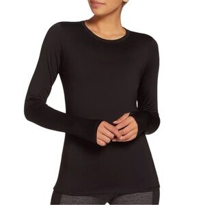 🌻NEW w/tag DSG Form-Fitting Black Base Layer Crew Neck Long Sleeve Top Size S